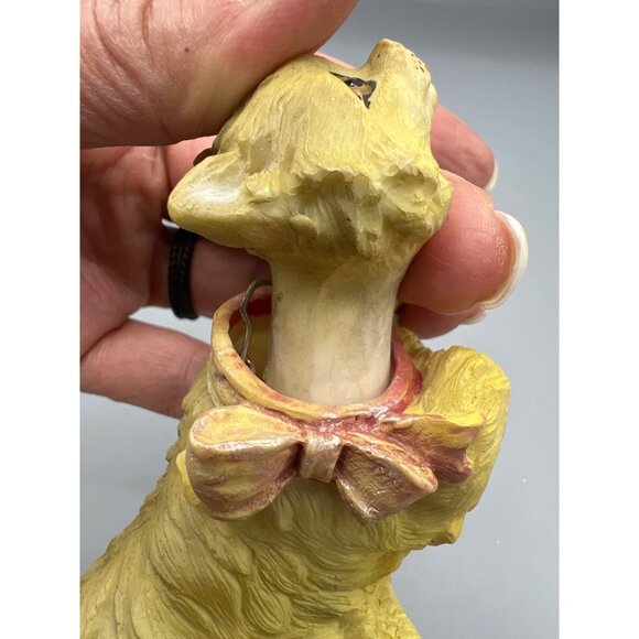 Rare VTG Yellow Cat Figurine Bobble Head With Bow Accent 4.5" Long Hand Painted - Picture 12 of 15